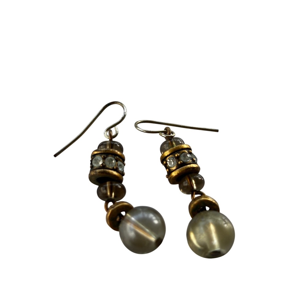 Vintage Drop Earrings Bronze Rhinestone Boho Tiered Bead‎ Dangle Earrings